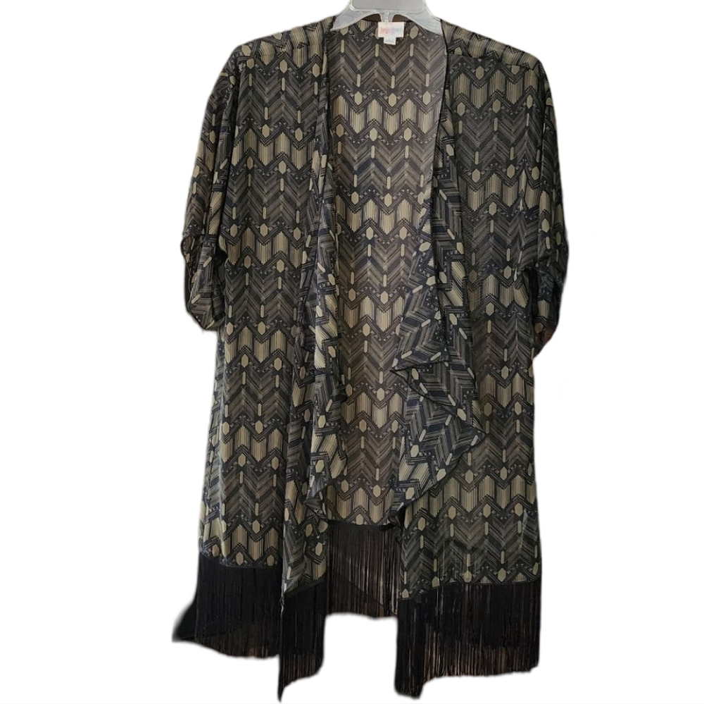 LulaRoe Chevron Fringed Duster  Women's‎ Large